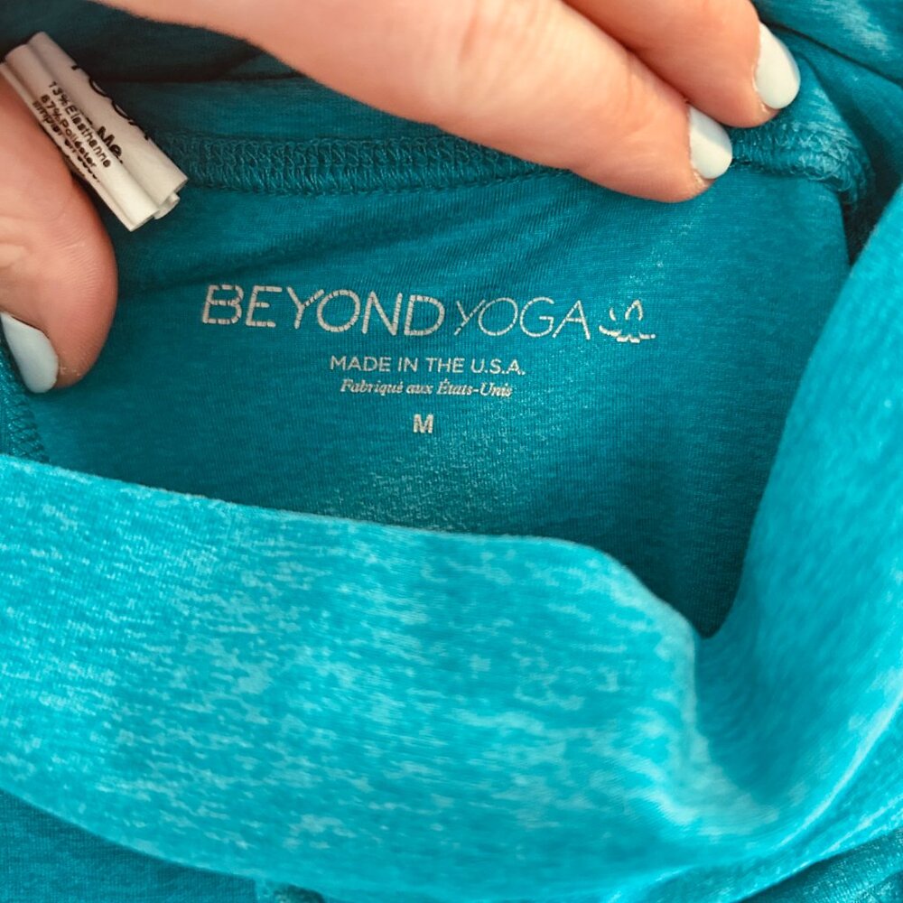 Beyond Yoga Spacedye Commuter Midi Leggings Size Medium Peacock Blue Heather Gym - Picture 12 of 14